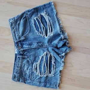 Insane Gene Distressed Denim Shorts